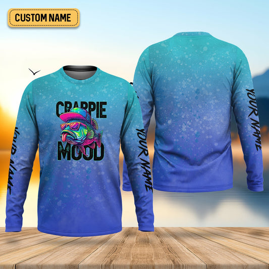 Maxcorners Crappie Mood Blue Neon Fishing UPF Shirts, Fishing Jersey, Funny Fishing Shirt, Gift For Fisherman