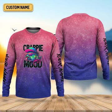 Maxcorners Crappie Mood Pink Purple Neon Fishing UPF Shirts, Funny Fishing Shirt, Gift For Fisherman