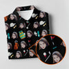 Maxcorners Black Custom Photo Golf Icons Polo Shirt, Women’s Golf Apparel, Printed Golf Shirt LM1507