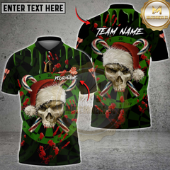 Maxcorners Dart Skull Santa Multicolor Customized Name, Team Name 3D Shirts