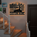 Maxcorners Personalized Hunting Dog Metal Sign WITH LED/WITHOUT LED - Duck Retriever Wall Decor LM0110