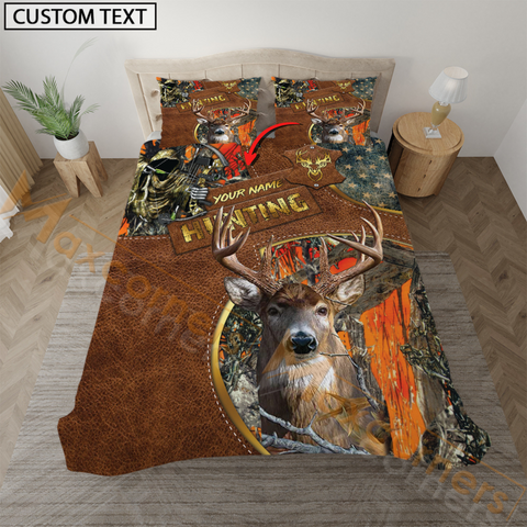 Maxcorners Premium Deer Hunter Orange Camouflage 3D Full Print Bedding Set 3D All Over Printed