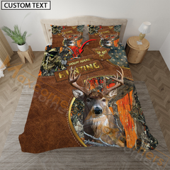 Maxcorners Premium Deer Hunter Orange Camouflage 3D Full Print Bedding Set 3D All Over Printed