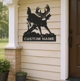 Maxcorners Personalized Deer Hunting Buck Metal Sign WITH LED/WITHOUT LED – Rustic Cabin Wall Decor, Gift for Hunters LM0110