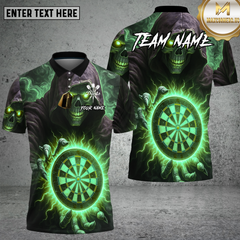 Maxcorners Grim Reaper Fire Hand Dartboard Multioptions Personalized Name, Team Name Unisex 3D Shirt (4 Colors)