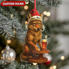 Maxcorners Personalized Acrylic Wolf Coyote Christmas Ornament - Personalized Holiday Decoration for Hunters & Wildlife Lovers LM0110