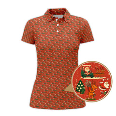 Maxcorners Christmas Golf Shirt, Funny Pattern Golf Shirt, Xmas Golf Shirt For Men
