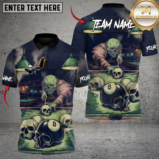 Maxcorners Billiard Undead 8-Ball Nightmare Personalized Name 3D Unisex Shirt