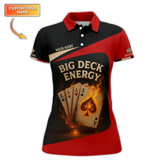Maxcorners Big Deck Energy Poker Shirt, Funny Custom Polos For Poker Players, Gift For Pokers LoverLM1009