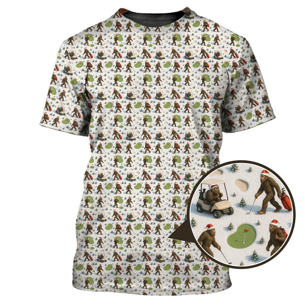 Maxcorners Pattern Golf Shirt For Men, Funny Christmas Golf Shirt, Bigfoot Golf Shirt