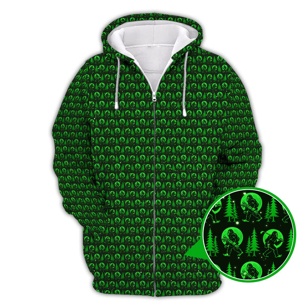 Maxcorners Bigfoot Golf Pattern Shirt, Funny Sasquatch Golf Polos, Golf Gift for Men, Crazy Golf Shirts For Golfers