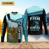 Maxcorners Hooked On Fish, Largemouth Bass Fishing, Funny Fishing Shirt, UV Protection Clothing, Mens Casual Shirts