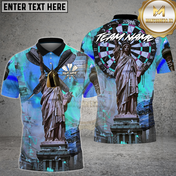 Maxcorners Dart Shirt Liberty Urban Art Dartboard Multioptions Personalized Name, Team Name Unisex 3D Shirt (4 Colors)