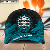 Maxcorners Darts Vintage Skull Multicolor Option Personalized Name 3D Cap
