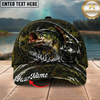 Maxcorners Fishing Camouflage Water Splash Rod Reel Personalized 3D Cap (12 Fish Species)