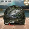 Maxcorners Fishing Mossy Camo Water Ring Personalized 3D Cap (12 Fish Species)