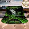 Maxcorners Fishing Neon Hook Flame Personalized Name 3D Bucket Hat (12 Fish Species)
