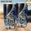 Maxcorners Fishing Tumbler Black Silver Lightning Bolt Design Personalized Name Tumbler (13 Species)