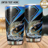 Maxcorners Fishing Tumbler Black Blue Arrow Carbon Design Personalized Name Tumbler (13 Species)