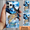 Maxcorners Fishing Hook Lure Splash Artwork Personalized Name Phone Case Gift For Anglers (12 Fish Species)