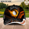 Maxcorners Golf Flaming Ball Tribal Graphic Personalized Name 3D Classic Cap