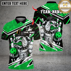 Maxcorners Bowling Angry Muscle Dog Multicolor Customized Name, Team Name 3D Shirts