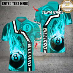 Maxcorners Billiards Flaming 8 Ball Design Multicolor Customized Name, Team Name 3D Shirt