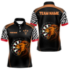 Maxcorners Orange Lion Dartboard Dart Shirts Custom Dart Team Shirt For Men, Dart Jerseys LM105