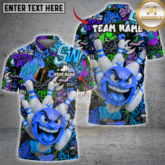 Maxcorners Bowling Graffiti Madness Multicolor Customized Name, Team Name 3D Shirts