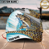 Maxcorners Fishing Blue Water Fish Skin Customized Name 3D Cap (7 Breeds)