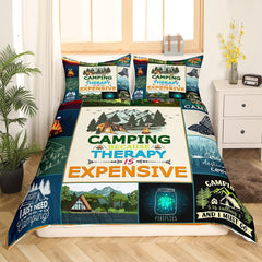 Maxcorners Camping Duvet Cover Camper Bedding Set