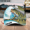 Maxcorners Fishing Blue Water Fish Skin Customized Name 3D Cap (7 Breeds)