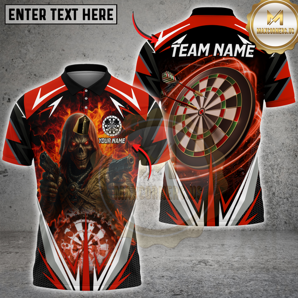 Maxcorners Darts Reaper Dart Master Multicolor Customized Name, Team Name 3D Shirts
