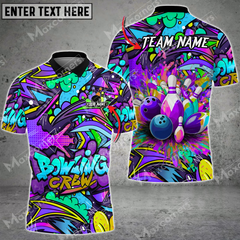 Maxcorners Bowling Jerseys With Graffiti Design Multicolor Options Personalized Name, Team Name 3D Shirt