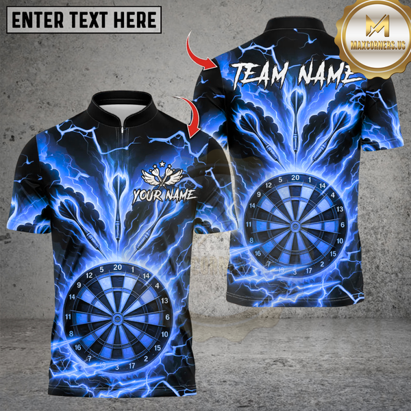 Maxcorners Lightning Dartboard Design ,Custom Team Shirt for Men, Gift for Darts Players