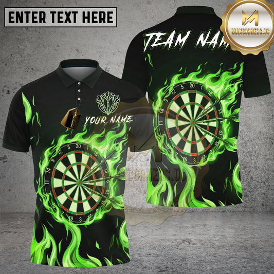 Maxcorners Darts Shirts Neon Flame Dartboard Target Multicolor Options Personalized Name, Team Name 3D Shirt (4 Colors)