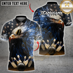 Maxcorners American Eagle Power Strike Bowling Jersey Multicolor Customized Name, Team Name 3D Shirts