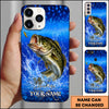 Maxcorners Deep Blue Water Splash Personalized Name Phone Case (13 Fish Species)