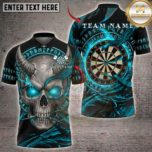Maxcorners Darts Horned Skull Electric Dartboard Multiple Options Personalized Name, Team Name 3D Shirt