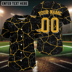 Maxcorners Lightning Baseball Jersey US Flag Theme Custom Name, Number & Logo For Men | Yellow LM2608