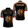 Maxcorners Orange Lion Dartboard Dart Shirts Custom Dart Team Shirt For Men, Dart Jerseys LM105