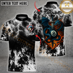 Maxcorners Billiard 8-Ball Snake Tide Dye  Personalized Name 3D Unisex Shirt