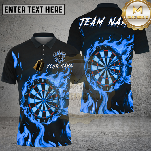 Maxcorners Darts Shirts Neon Flame Dartboard Target Multicolor Options Personalized Name, Team Name 3D Shirt (4 Colors)