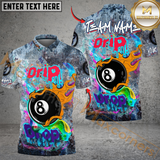 Maxcorners Billiards Ball 8 Graffiti Jeans Style Multicolor Customized Name, Team Name 3D Shirt