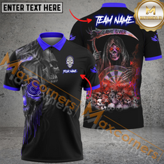 Maxcorners Darts Skull Reaper Game Over Mutilcolor Options Personalized Name, Team Name 3D Polo Shirt