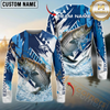 Maxcorners Fishing Technical Fish Scale Custom Name & Team Name 3D Shirts