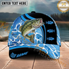 Maxcorners Fishing Blue Water Custom Name Personalized Cap  (11 Fish Species)