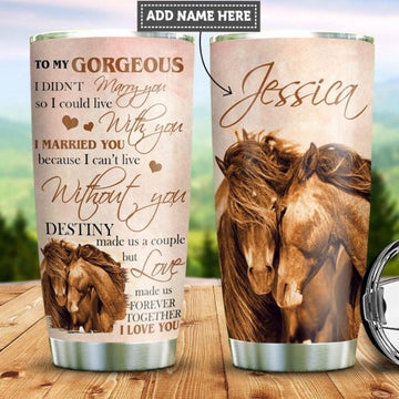 Maxcorners Equestrian Horse Harmony Thermos Personalized Name Tumbler