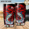 Maxcorners Fishing Tumbler Red Black Camouflage Splash Design Personalized Name Tumbler (13 Species)