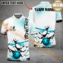 Maxcorners Back To The Time Ball And Pins Bowling Jersey Multicolor Option Customized Name, Team Name 3D Polo Shirt